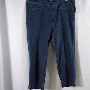J Jill Womens 12 Petite 32x20 Blue Pixie Slim Leg Cropped Denim Jeans